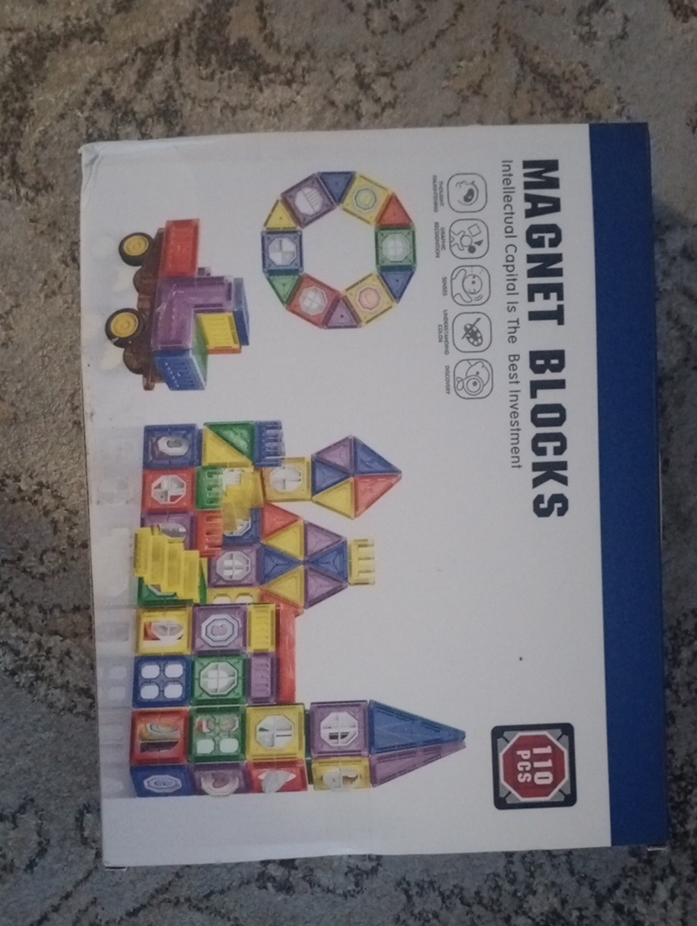 Magnet Blocks 110-Piece Colorful Magnetic Building Set by